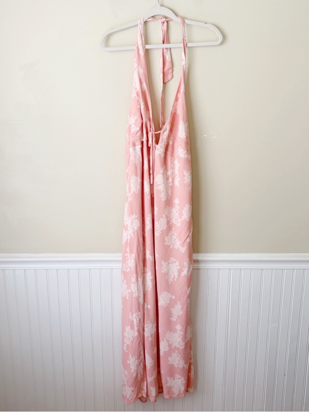 Wild Fable | Floral Halter Neck Maxi Dress Sundress Summer Melon Pink XXL - Picture 2 of 8